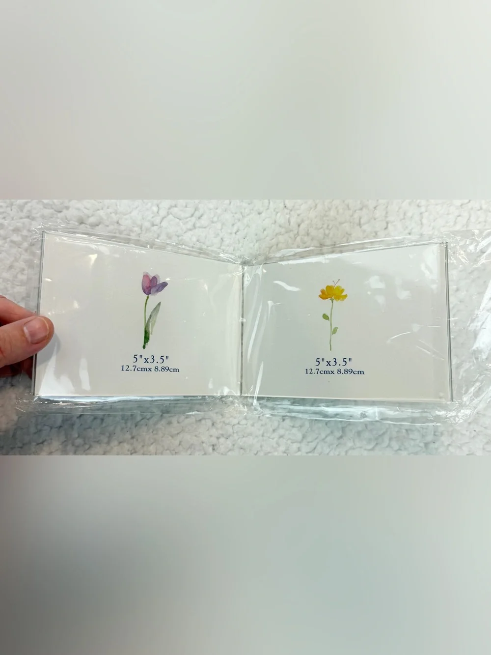 (VTG) LONG'S • Clear Acrylic Double Picture Frames, Set of 4